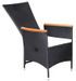 Table rectangulaire et 8 chaises de jardin métal et résine tressée noir Mae 91 - Photo n°8