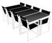 Table rectangulaire et 8 chaises de jardin métal noir et blanc Castle - Photo n°3