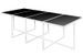 Table rectangulaire et 8 chaises de jardin métal noir et blanc Castle - Photo n°4