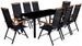 Table rectangulaire et 8 chaises de jardin métal noir et marron Groove - Photo n°1