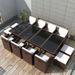 Table rectangulaire et 8 chaises de jardin résine tressée marron Iris - Photo n°2