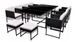 Table rectangulaire et 8 chaises de jardin résine tressée noir et coussins blanc Malm - Photo n°1