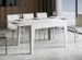 Table rectangulaire extensible 4 à 6 personnes 120/180 cm blanc effet marbre Kina - Photo n°3