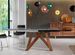 Table rectangulaire extensible 160/200/240 cm verre trempé et pieds bois noyer Lokaz - Photo n°2