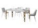 Table rectangulaire extensible orientale 6 à 10 personnes L 130 à 234 cm frêne blanc et pieds métal doré Kazay - Photo n°1