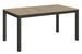 Table rectangulaire extensible 6 à 14 personnes L 180 à 284 cm bois clair et métal anthracite Evy - Photo n°1