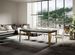 Table rectangulaire extensible 6 à 14 personnes L 180 à 284 cm gris béton et pieds métal doré Faye - Photo n°1
