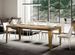 Table rectangulaire extensible 6 à 20 personnes L 160 à 420 cm bois clair et pieds métal doré Faye - Photo n°1