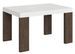 Table rectangulaire extensible blanche et bois noyer 130 à 234 cm Ribo - Photo n°1