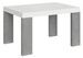 Table rectangulaire extensible blanche et pieds bois gris béton 4 à 10 personnes L 130 à 234 cm Ribo - Photo n°1