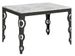 Table rectangulaire extensible orientale 6 à 10 personnes L 120 à 224 cm blanc effet marbre et cadre métal anthracite Zakary - Photo n°1