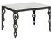 Table rectangulaire extensible orientale 6 à 10 personnes L 120 à 224 cm blanc laqué et cadre métal anthracite Zakary - Photo n°1
