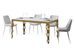 Table rectangulaire extensible orientale 6 à 10 personnes L 120 à 224 cm frêne blanc et cadre métal doré Kazay - Photo n°1
