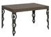 Table rectangulaire extensible orientale 6 à 10 personnes L 130 à 234 cm bois foncé et pieds métal anthracite Kazay - Photo n°1