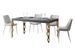 Table rectangulaire extensible orientale 6 à 10 personnes L 130 à 234 cm gris béton et pieds métal doré Kazay - Photo n°1