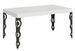 Table rectangulaire extensible orientale 6 à 10 personnes L 160 à 264 cm blanc laqué et pieds métal anthracite Kazay - Photo n°1