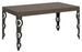 Table rectangulaire extensible orientale 6 à 10 personnes L 160 à 264 cm bois foncé et pieds métal anthracite Kazay - Photo n°1