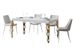 Table rectangulaire extensible orientale 6 à 10 personnes L 160 à 264 cm frêne blanc et pieds métal doré Kazay - Photo n°1