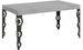 Table rectangulaire extensible orientale 6 à 10 personnes L 160 à 264 cm gris béton et pieds métal anthracite Kazay - Photo n°1