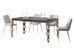 Table rectangulaire extensible orientale 6 à 14 personnes L 180 à 284 cm bois foncé et pieds métal doré Kazay - Photo n°1