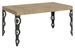 Table rectangulaire extensible orientale 6 à 14 personnes L 180 à 284 cm bois clair et pieds métal anthracite Kazay - Photo n°1