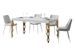 Table rectangulaire extensible orientale 6 à 14 personnes L 180 à 284 cm frêne blanc et pieds métal doré Kazay - Photo n°1