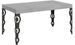 Table rectangulaire extensible orientale 6 à 14 personnes L 180 à 284 cm gris béton et pieds métal anthracite Kazay - Photo n°1