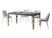 Table rectangulaire extensible orientale 6 à 14 personnes L 180 à 284 cm gris béton et pieds métal doré Kazay - Photo n°1
