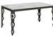 Table rectangulaire extensible orientale 6 à 20 personnes L 160 à 420 cm blanc effet marbre et cadre métal anthracite Zakary - Photo n°1