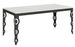 Table rectangulaire extensible orientale 6 à 20 personnes L 180 à 440 cm blanc et cadre métal anthracite Zakary - Photo n°1