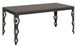 Table rectangulaire extensible orientale 6 à 20 personnes L 180 à 440 cm bois foncé et cadre métal anthracite Zakary - Photo n°1