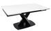 Table design extensible plateau porcelaine et pieds métal noir Konty - Photo n°1
