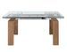 Table rectangulaire extensible Roka 160/240 cm - Plateau verre trempé et pieds noyer - Photo n°6