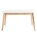 Table rectangulaire extensible scandinave blanc brillant et pieds bois clair Askin 140 à 180 cm - Photo n°6