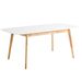 Table rectangulaire extensible scandinave blanc brillant et pieds bois clair Askin 140 à 180 cm - Photo n°7