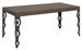 Table rectangulaire orientale 6 places L 160 cm bois foncé et pieds métal anthracite Kazay - Photo n°1