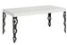 Table rectangulaire orientale 8 places L 180 cm bois blanc et pieds métal anthracite Kazay - Photo n°1