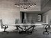 Table rectangulaire plateau en céramique grés marbré et pieds acier noir Trypa 220 cm - Photo n°2