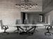 Table rectangulaire plateau en céramique gris marbré et pieds acier noir Trypa 260 cm - Photo n°2