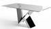 Table rectangulaire verre trempé effet marbre et acier inoxydable Futura 180 cm - Photo n°2