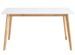 Table rectangulaire scandinave blanc brillant et pieds bois clair Askin 140 cm - Photo n°2