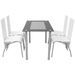 Table rectangulaire verre trempé noir et 4 chaises simili blanc Vicka - Photo n°2