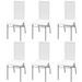 Table rectangulaire verre trempé noir et 6 chaises simili blanc Vicka - Photo n°8
