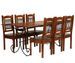 Table repas bois d'acacia massif et 6 chaises Coozy - Photo n°1