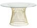 Table à manger ronde design pied acier doré et plateau verre cristal Elite 130 cm - Photo n°1