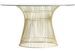 Table à manger ronde design pied acier doré et plateau verre cristal Elite 130 cm - Photo n°2
