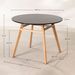 Table ronde 100 cm scandinave noir et pieds bois clair Bristol - Photo n°6