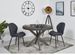 Table ronde 120 cm bois massif gris et pieds métal mat gris Vintal - Photo n°2