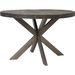 Table ronde 120 cm bois massif gris et pieds métal mat gris Vintal - Photo n°3