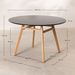 Table ronde 120 cm scandinave blanche et pieds bois clair Bristol - Photo n°5